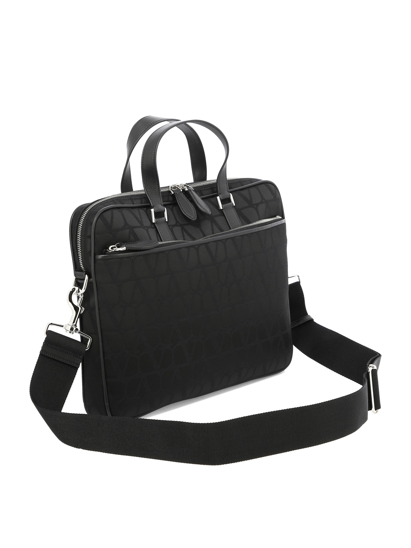 VALENTINO GARAVANI Black   Work bag in Toile Iconographe technical fabric